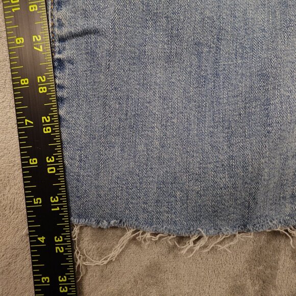 Abercrombie & Fitch jeans straight leg raw hem men's 32x34 light wash blue - Picture 4 of 11